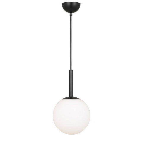 BALLY 8 200mm Black with Opal Ball E27 Pendant