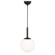 BALLY 8 200mm Black with Opal Ball E27 Pendant