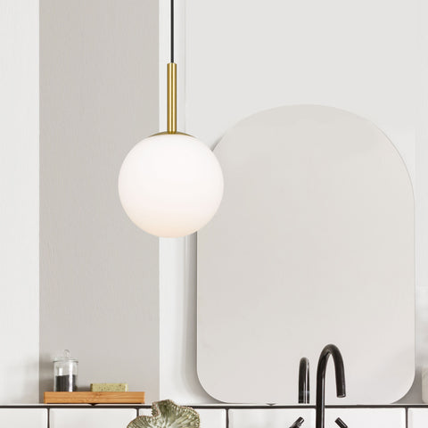 BALLY 10 250mm Antique Gold with Opal Ball E27 Pendant
