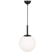 BALLY 10 250mm Black with Opal Ball E27 Pendant