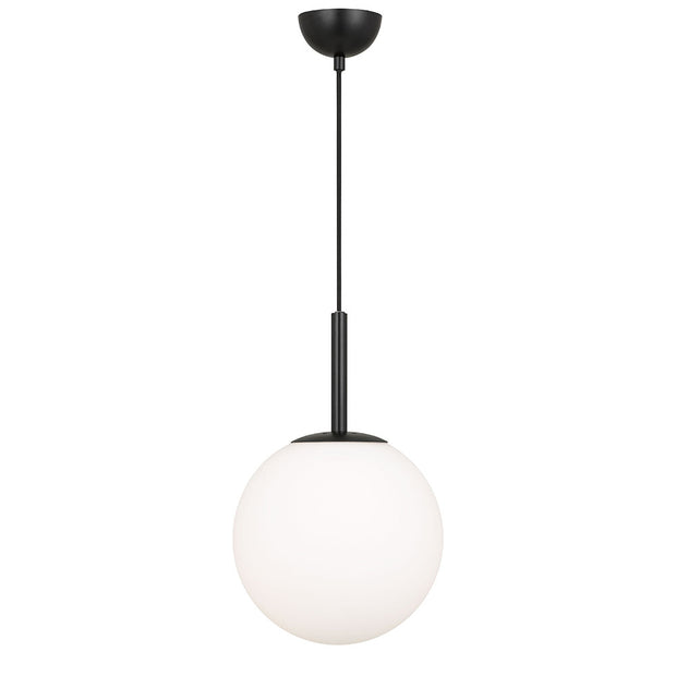 BALLY 10 250mm Black with Opal Ball E27 Pendant