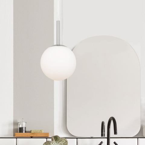 BALLY 10 250mm Nickel with Opal Ball E27 Pendant