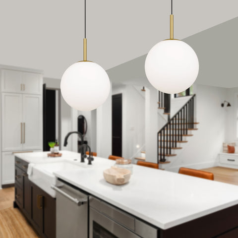BALLY 12 300mm Antique Gold with Opal Ball E27 Pendant