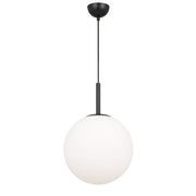 BALLY 12 300mm Black with Opal Ball E27 Pendant