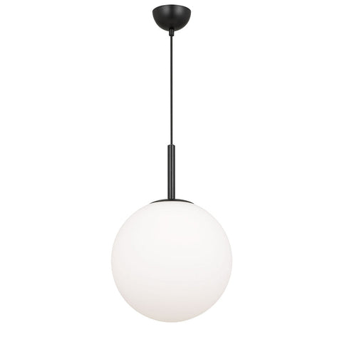 BALLY 12 300mm Black with Opal Ball E27 Pendant