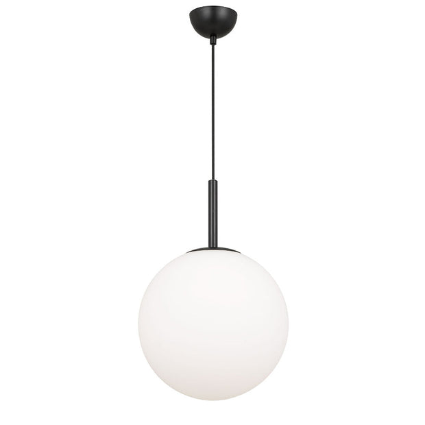 BALLY 12 300mm Black with Opal Ball E27 Pendant