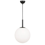 BALLY 12 300mm Black with Opal Ball E27 Pendant