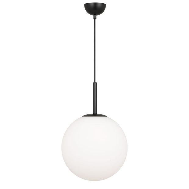 BALLY 12 300mm Black with Opal Ball E27 Pendant