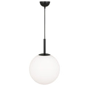 BALLY 12 300mm Black with Opal Ball E27 Pendant