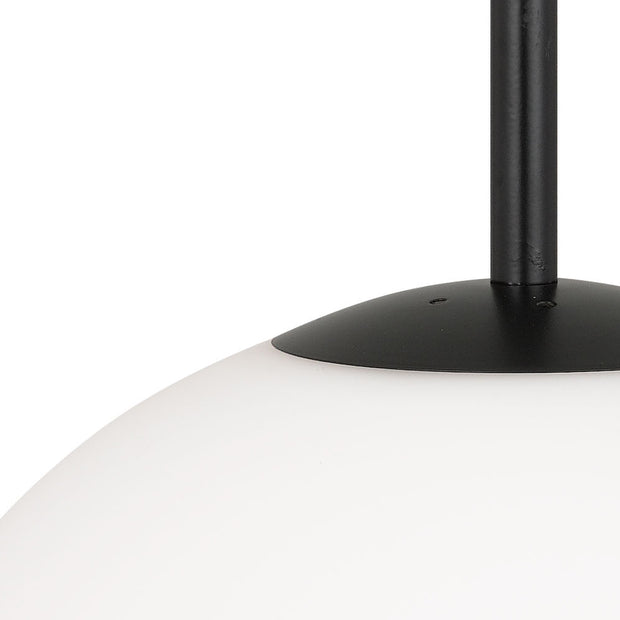 BALLY 10 250mm Black with Opal Ball E27 Pendant