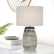 Batik Ceramic Table Lamp Blue and White