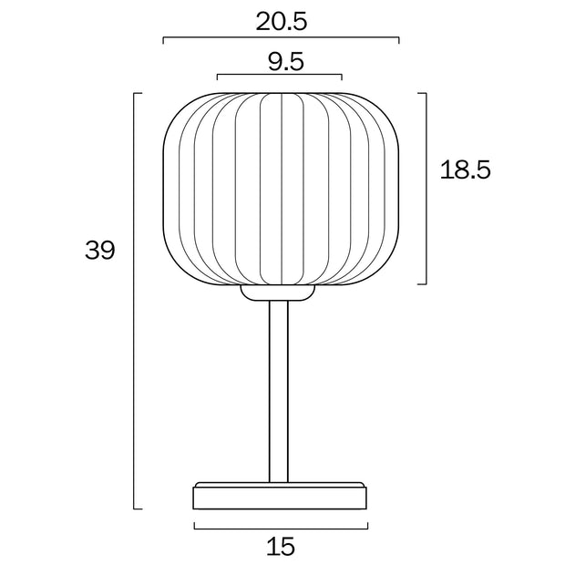 Bobo E27 Table Lamp Black and Clear