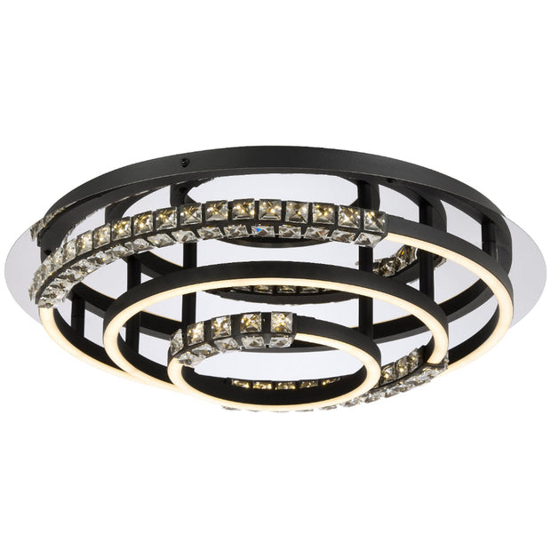 BRERA 40W LED CCT 3 Tier Black Chrome with Crystal Details Round CTC