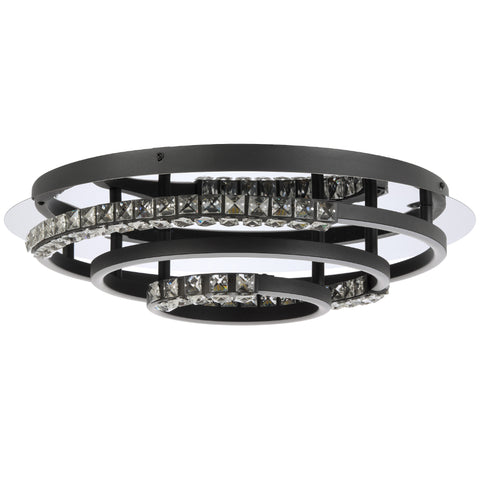 BRERA 40W LED CCT 3 Tier Black Chrome with Crystal Details Round CTC