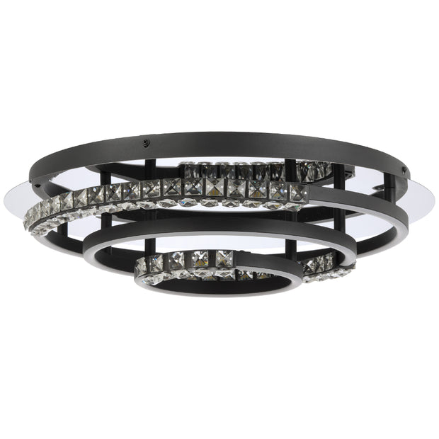 BRERA 40W LED CCT 3 Tier Black Chrome with Crystal Details Round CTC