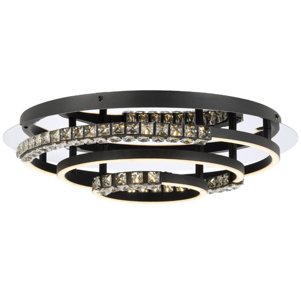 BRERA 40W LED CCT 3 Tier Black Chrome with Crystal Details Round CTC