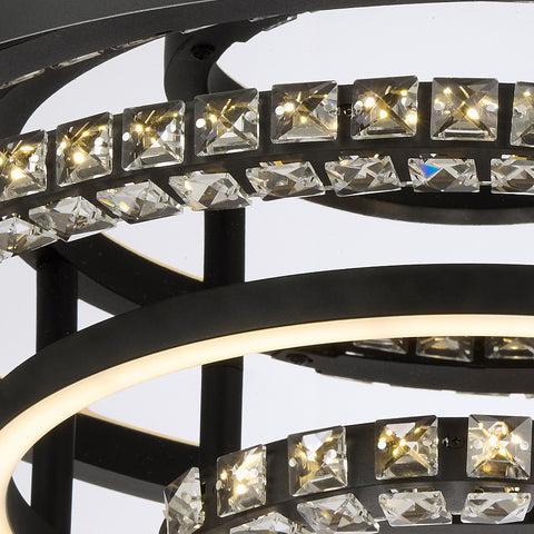 BRERA 40W LED CCT 3 Tier Black Chrome with Crystal Details Round CTC