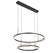 BRERA 40W LED CCT 2 Tier Black Chrome with Crystal Details Round Pendant