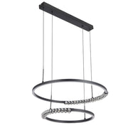 BRERA 40W LED CCT 2 Tier Black Chrome with Crystal Details Round Pendant