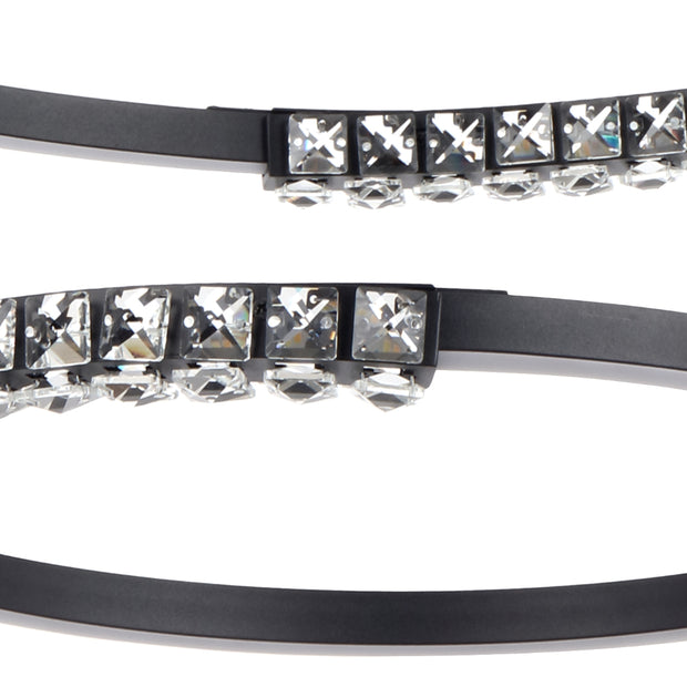 BRERA 80W LED CCT 3 Tier Black Chrome with Crystal Details Round Pendant
