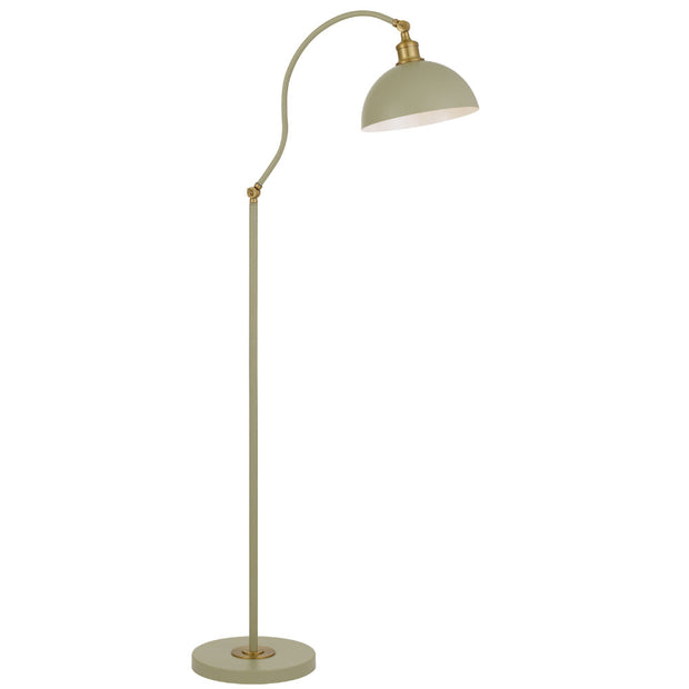 Brevik Floor Lamp Green and Brass