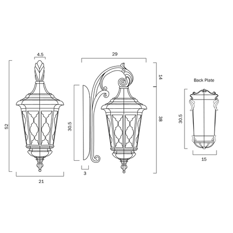 Brinley Small IP44 Exterior Wall Light Black with Bubble Glass