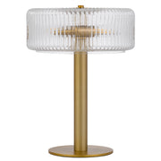 BRIZO 2xE14 Antique Brass with Art Deco Clear Glass Touch Table Lamp