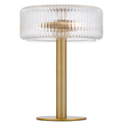 BRIZO 2xE14 Antique Brass with Art Deco Clear Glass Touch Table Lamp