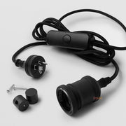 Suspension to suit Bare Bulb with Flex and Plug Black