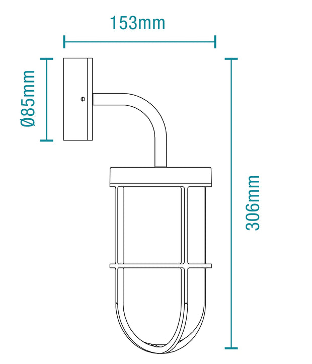 Bronte E27 Wall Bracket Exterior Matt Black