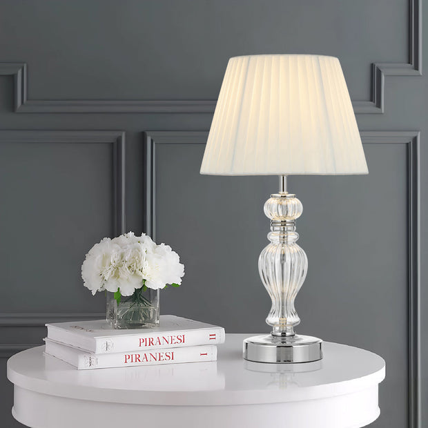 Cadiz Table Lamp Chrome and White