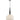 Caliz Pendant Large Ribbed Frosted Glass with Black