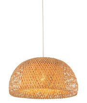 Canasta Dome Large Natural Bamboo Wicker Pendant
