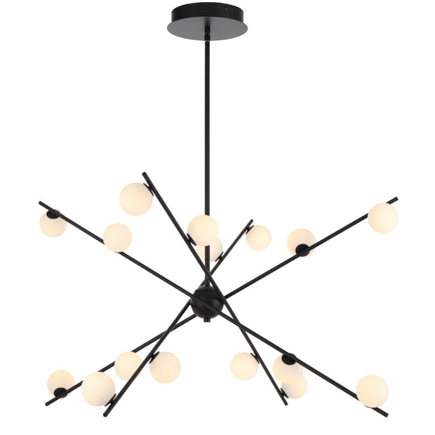 Captiva 16 x 3w Dimmable 3000K LED Pendant Black and Opal