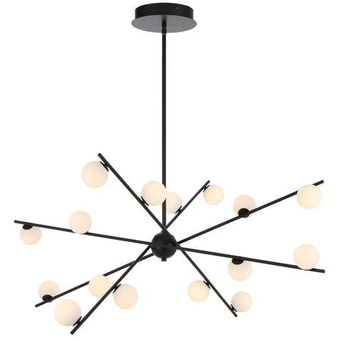 Captiva 16 x 3w Dimmable 3000K LED Pendant Black and Opal