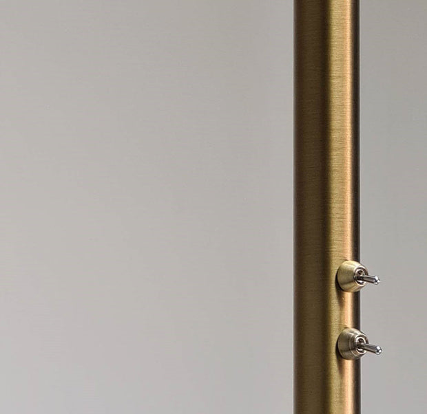 CARSON Twin Antique Brass GU10 Floor Lamp