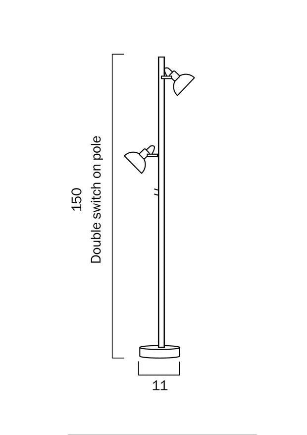 CARSON Twin Nickel GU10 Floor Lamp
