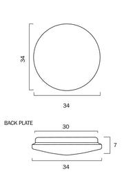 CASSIA 18w LED CCT 1500lm White Non-Dim Oyster Light