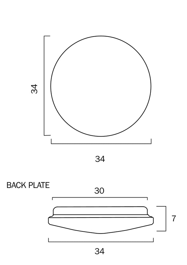 CASSIA 18w LED CCT 1500lm White Non-Dim Oyster Light