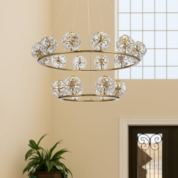 Catania 18 Light Antique Gold Pendant