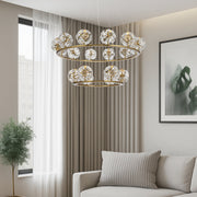 Catania 18 Light Antique Gold Pendant