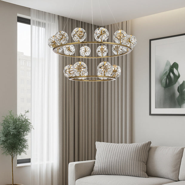 Catania 18 Light Antique Gold Pendant