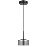 CEDRO 8w Single LED CCT Black Smoke Glass Pendant