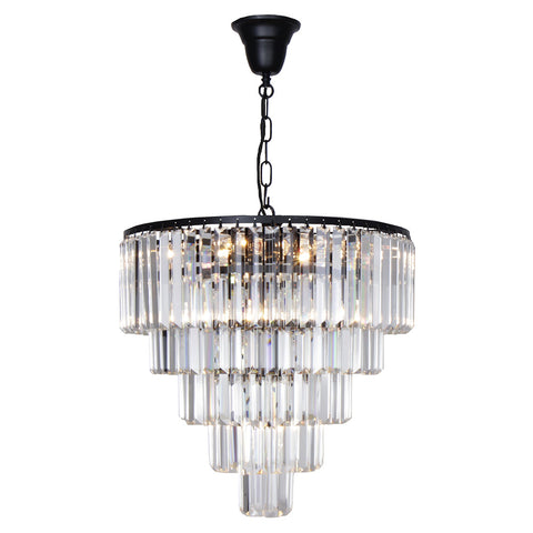 Celestial 10 Light 5 Tier Pendant Black