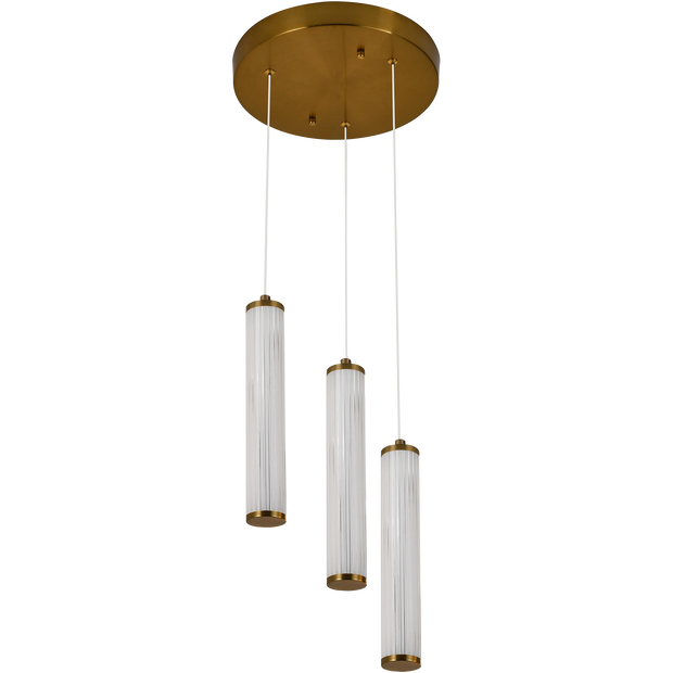 Charm 3x10W CCT LED 3lt Pendant Brass