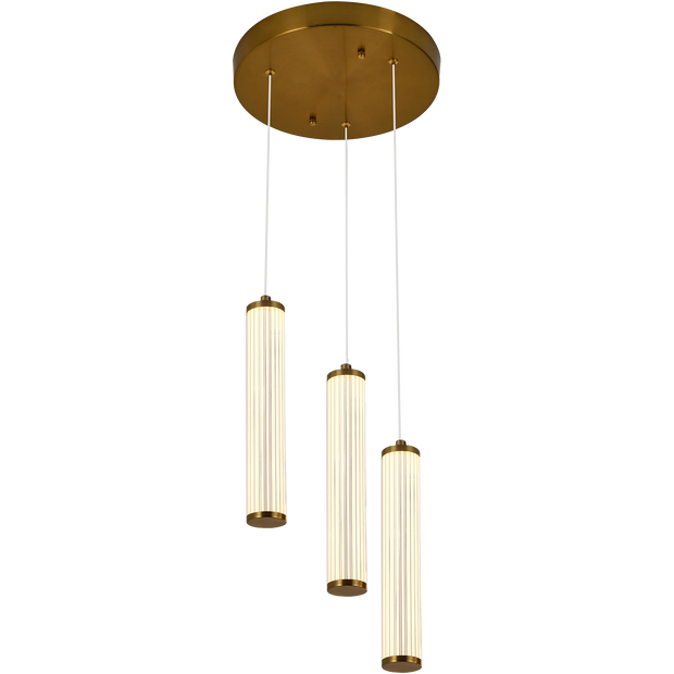 Charm 3x10W CCT LED 3lt Pendant Brass