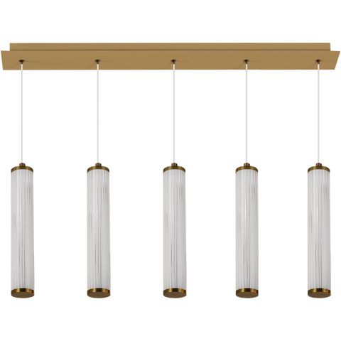 Charm 5x10W CCT LED 5lt Bar Pendant Brass