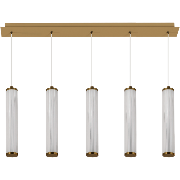 Charm 5x10W CCT LED 5lt Bar Pendant Brass