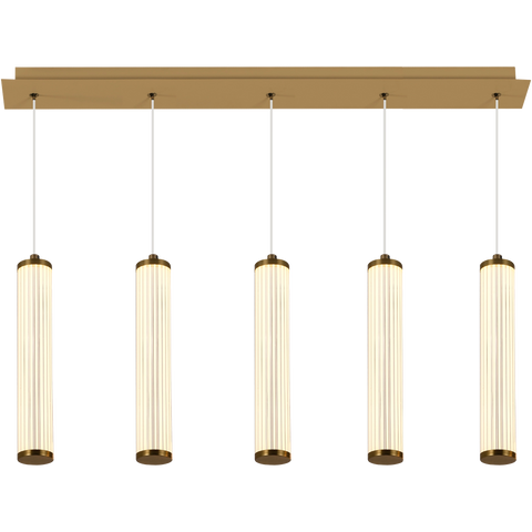 Charm 5x10W CCT LED 5lt Bar Pendant Brass