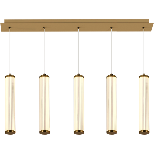 Charm 5x10W CCT LED 5lt Bar Pendant Brass